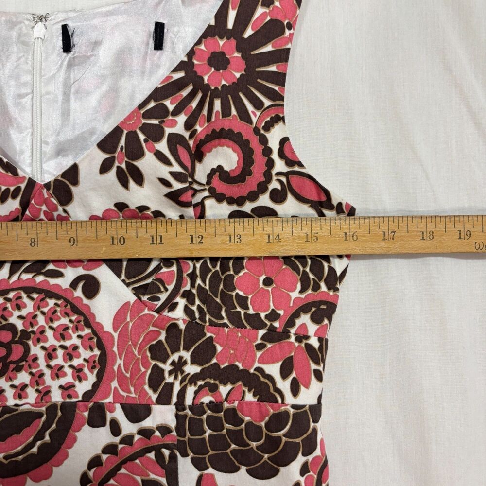 Mercer & Madison Sheath Dress Women's Sz 2 Pink Brown Floral Lined Retro Party - Picture 6 of 8